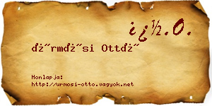 Ürmösi Ottó névjegykártya